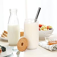 Vista 4 de ANOTION Vaso con tapas y pajilla, cubierta superior de bambú, vasos reutilizables de 20 onzas, vaso con exquisita caja de embalaje para viajes