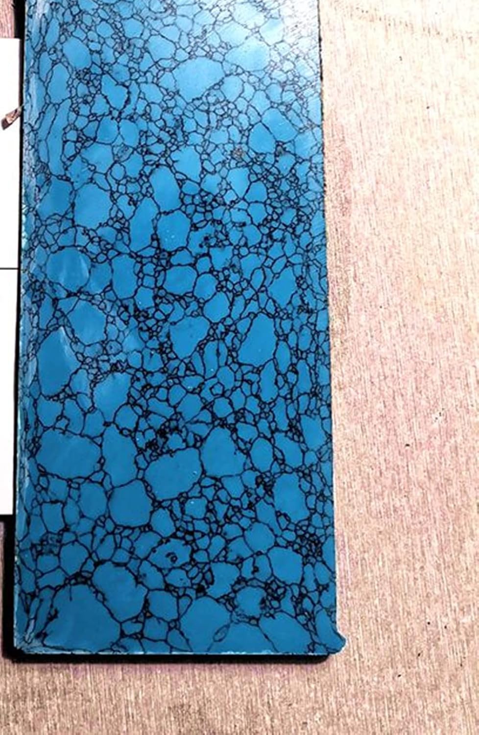 1pc Artificial Turquoise Knife Handles Material Slab Scale Handle Parts Grips Knives Custom DIY Tool for Knife Making Blank Blades(200X65X10mm) (Blue Black)