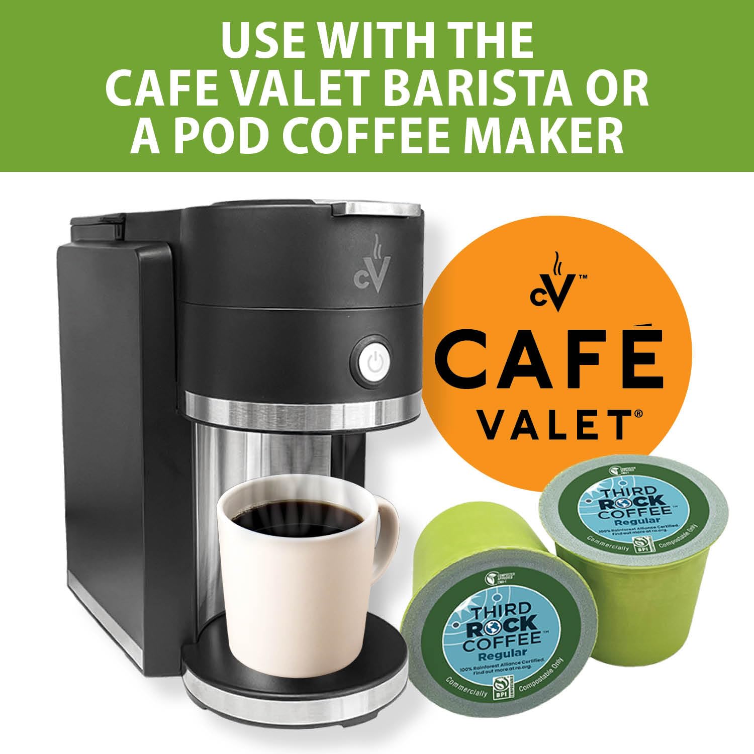 Third Rock Dark Roast Compostable Coffee Pods – 80 Count – 100% Rainforest Alliance Certified Coffee