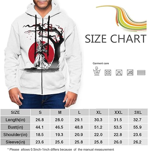 Vista 4 de Anime Rurouni Kenshin Himura Kenshin Mens Hoodie Fashion Full Zip Hoody Long Sleeve Sweatshirt