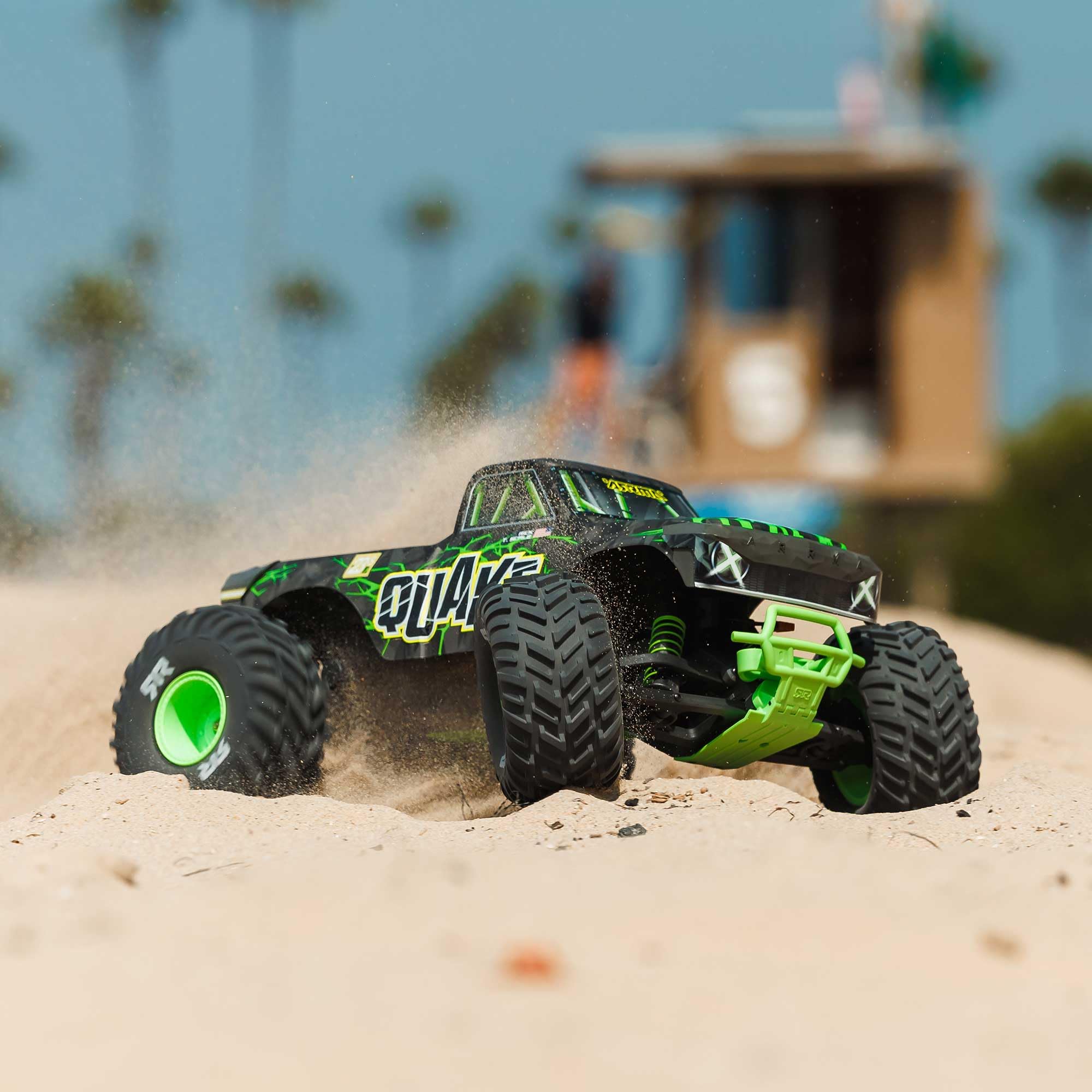 ARRMA 1:10 Quake 223S DSC 2WD RTR Brushless Monster Truck Basher – Ready-to-Run, bis 80 km/h schnell, Robustes Design, 2S/3S kompatibel, ohne Akku & Ladegerät, Grün