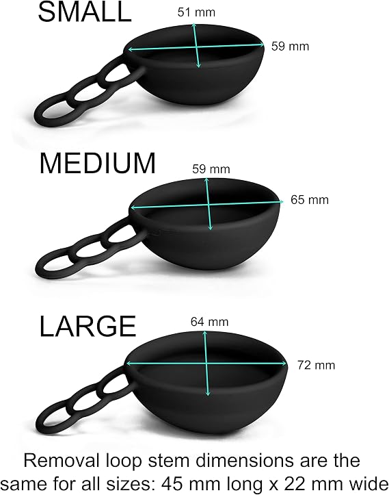 Reusable Menstrual Disc | Period Disc with Removal Loop Stem | Alternative to Menstrual Cups for Light or Heavy Flows | Sustainable Alternative to Tampons/Pads (2 Large, Black)