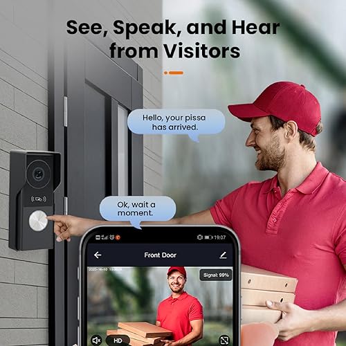 Miniatura 6 de Sistema de intercomunicación de timbre de video inteligente para el hogar con pantalla táctil grande de 10.1 pulgadas, cámara de visión nocturna de