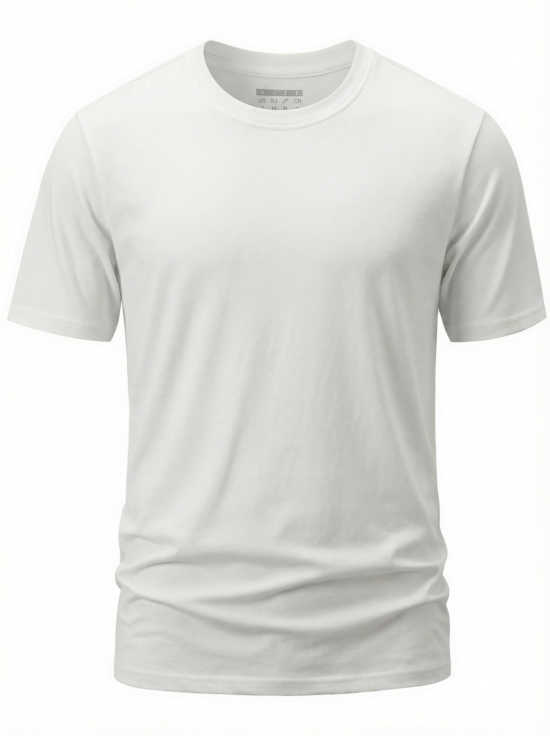 TACVASEN T Shirt Herren Kurzarm Baumwolle T-Shirt Rundhals Sommer Tshirt Regular Fit Basic Tops Weiches Casual Oberteil Weiß, XXL