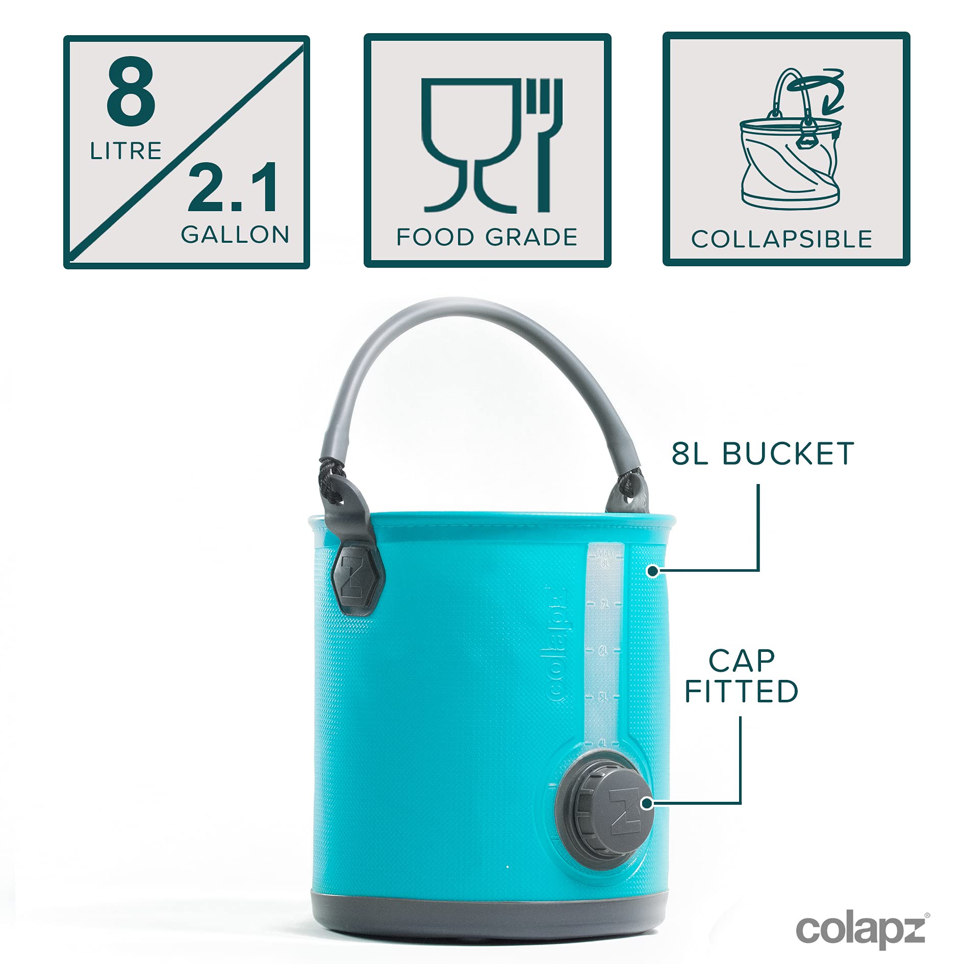 SHERCHPRY 2 Mestoli Per Acqua Pieghevoli In Plastica – Contenitori Da 27x16x10 Cm, Appendiabili