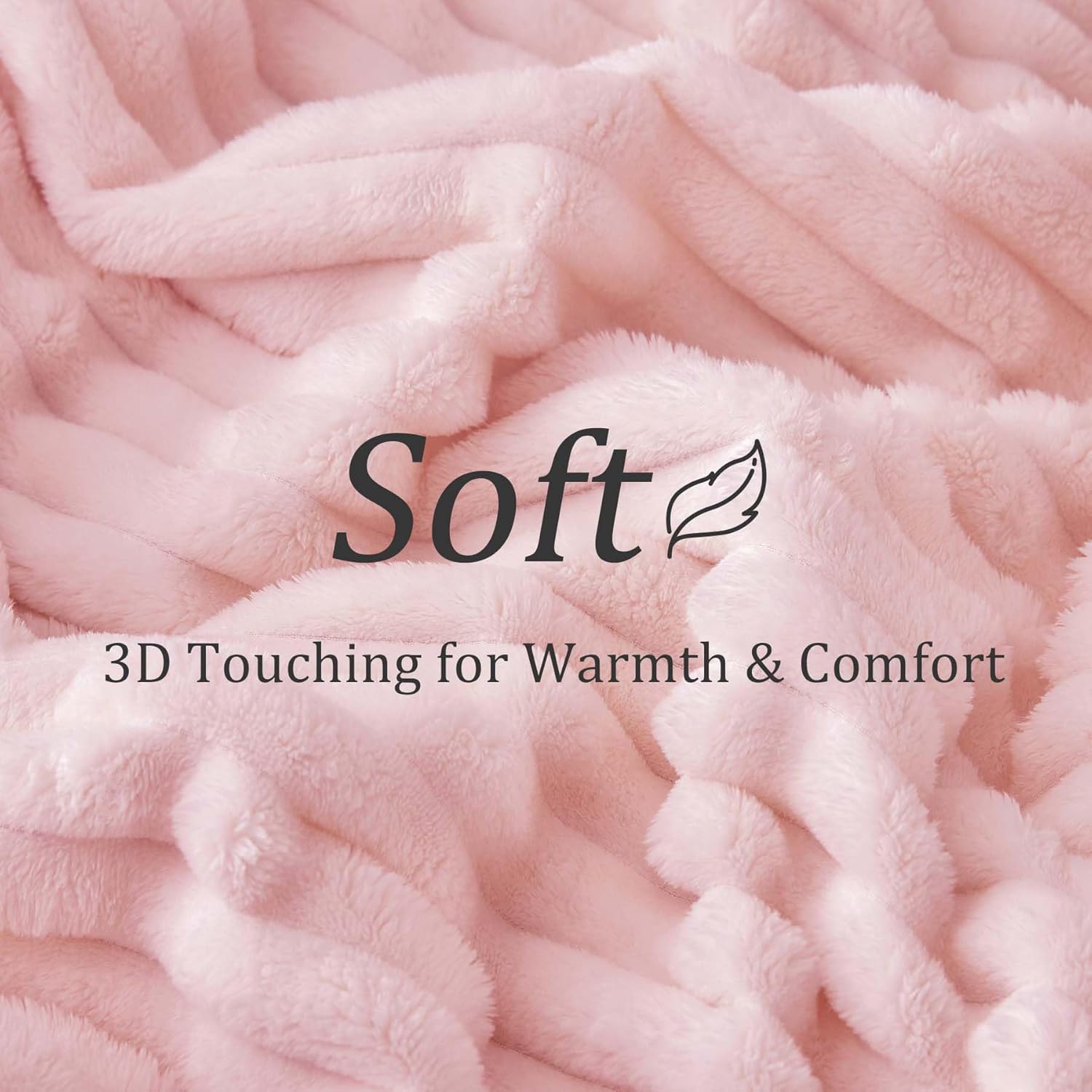 BEDELITE Fleece Pink Throw Blanket for Couch - 300GSM Soft & Warm Valentines Blanket Gifts for Women Girls, Decorative Spring Pink Blankets for Home, 50x60