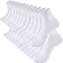 Ankle Socks Women White Black, 6/12 Pairs Running Quarter Socks