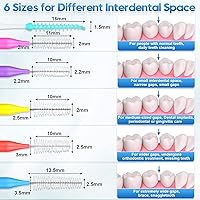 Vista 4 de 300 piezas cepillos interdentales para aparatos dentales, cepillo de 6 tamaños suave y flexible para limpieza, cepillo dental de palillo de dientes