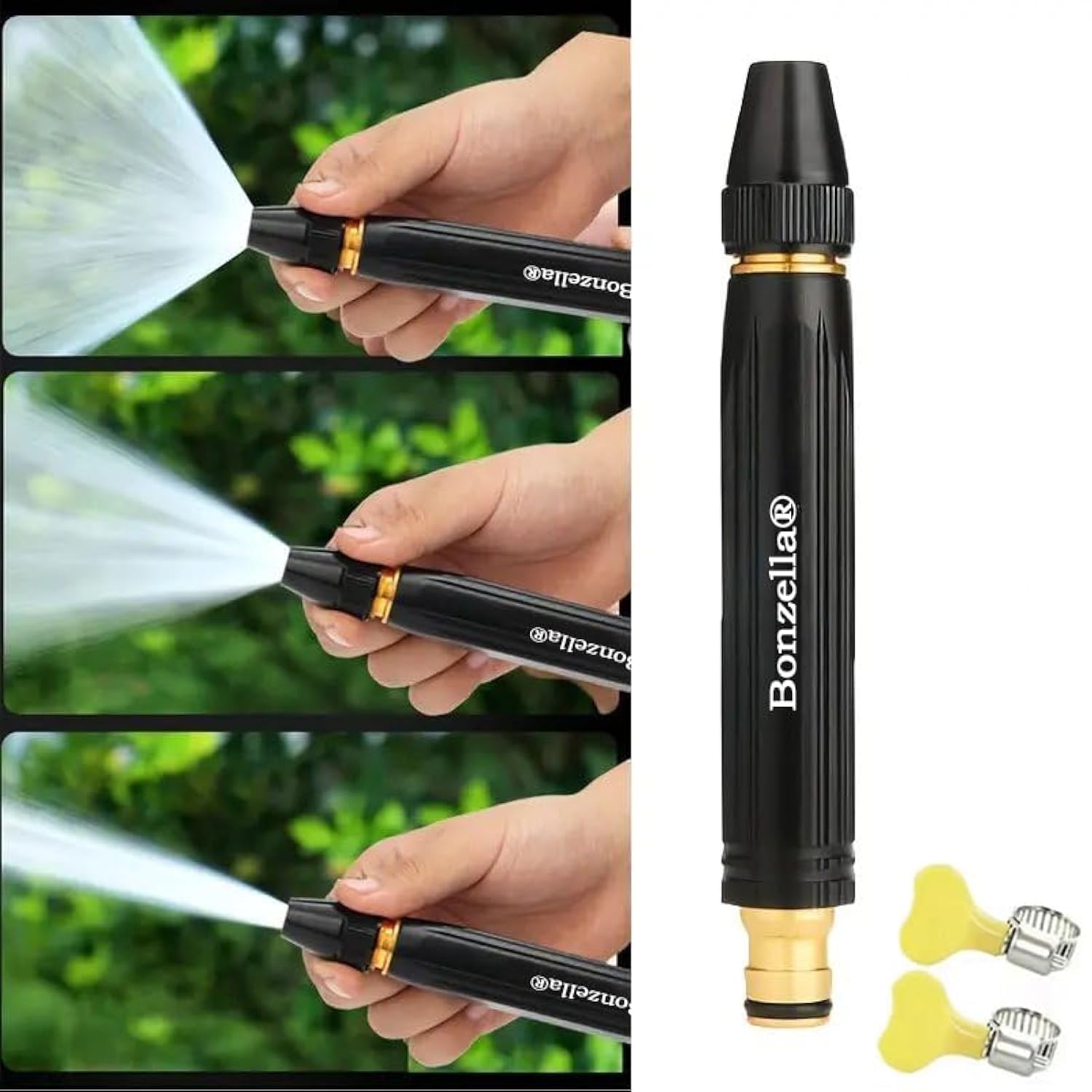Bonzella Portable Water Spray Gun for Car and Bike Washing, 1/2" High-Pressure Car Washer Nozzle Sprayer Gun, Adjustable Brass Water Jet Spray Gun for Gardening, Window & Floor Cleaning
