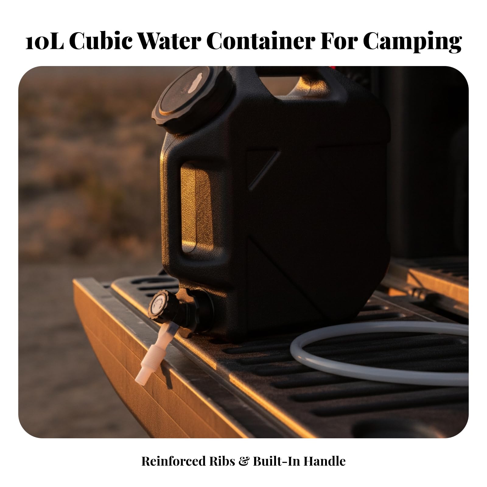 kowaku Garrafa Agua con Tapa Hermética | perficie xturizada, Tanque Agua 10 Litros con Grifo, Reutilizable, para Acampada, Negro
