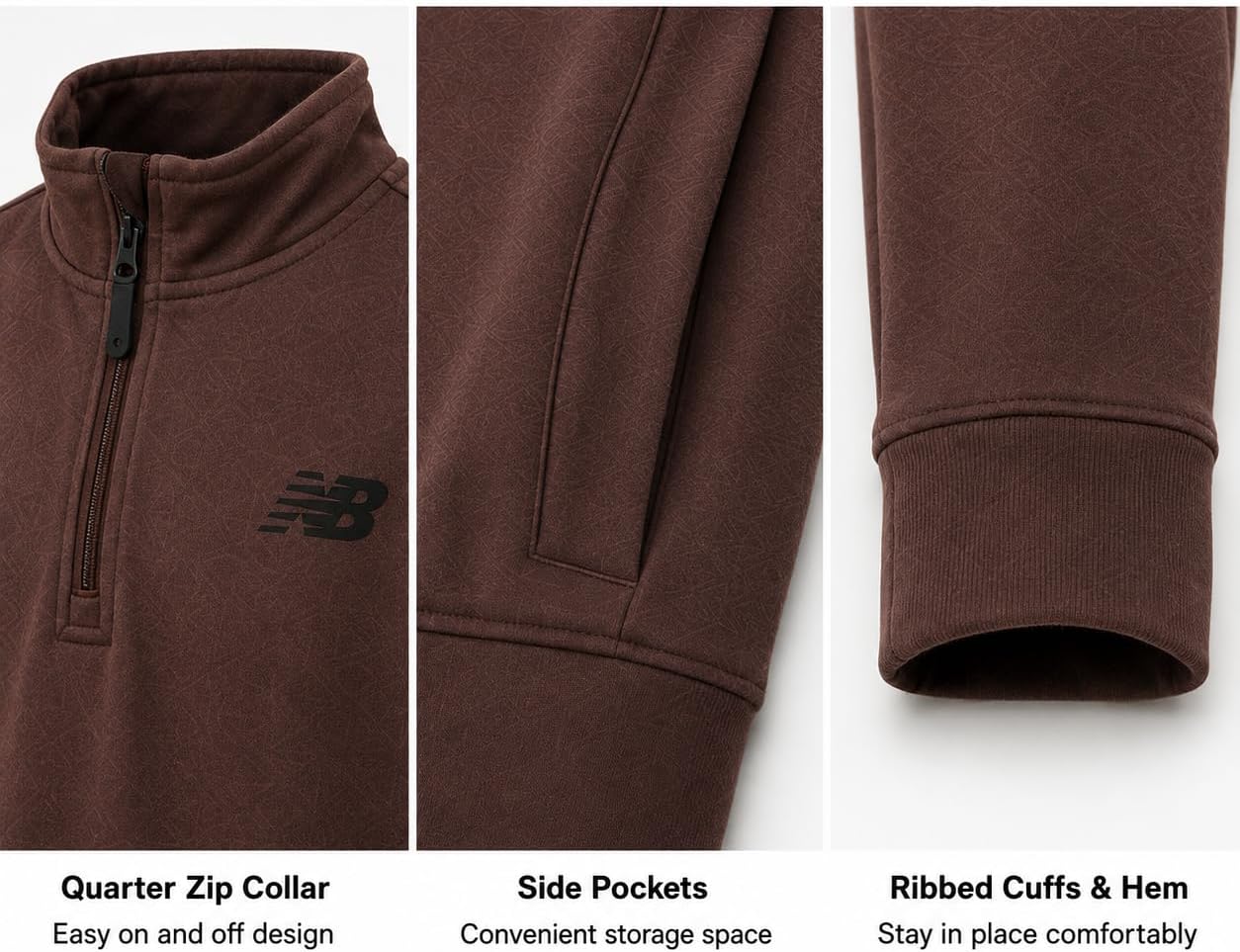 New Balance Boys Pants Set - 2 Piece Tech Fleece Boys Quarter Zip Pullover and Jogger Sweatpants with Pockets (Sizes: 8-16)