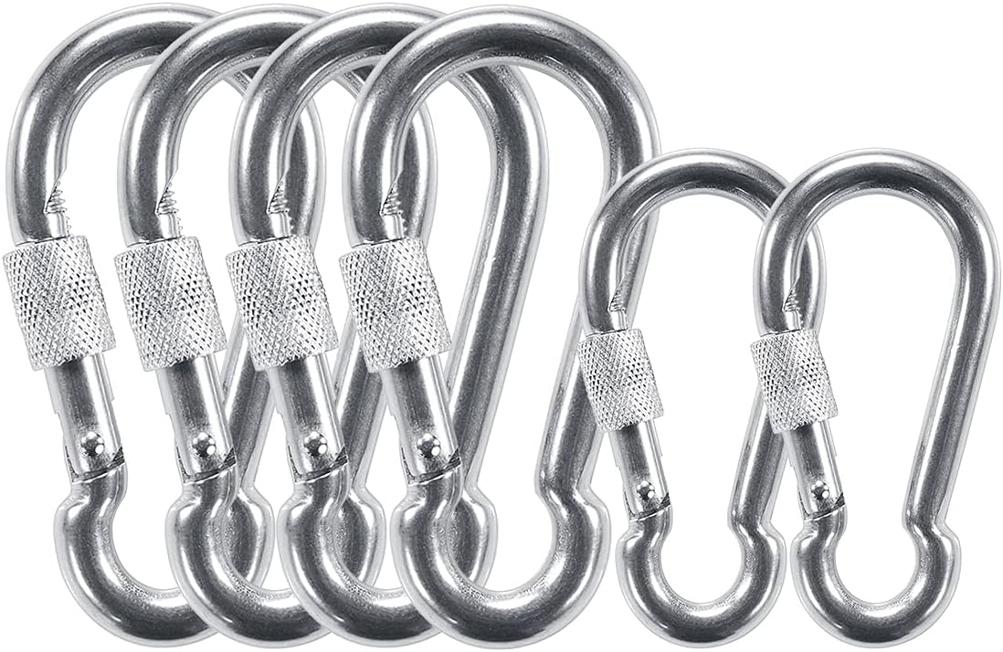 PROND Locking Carabiners, Heavy Duty Carabiner, 316 Stainless Steel Screw Lock Carabiner Hooks