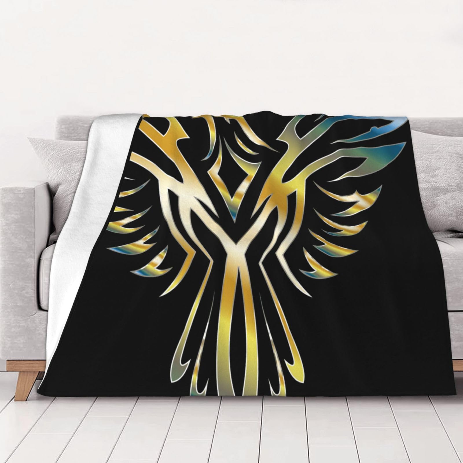 AUBKFELD Phoenix Printed Flannel Blanket 125x100 CM, Soft & Warm Throw Blanket for Sofa/Couch/Bed/Car, Gifts for Audlts Women Men