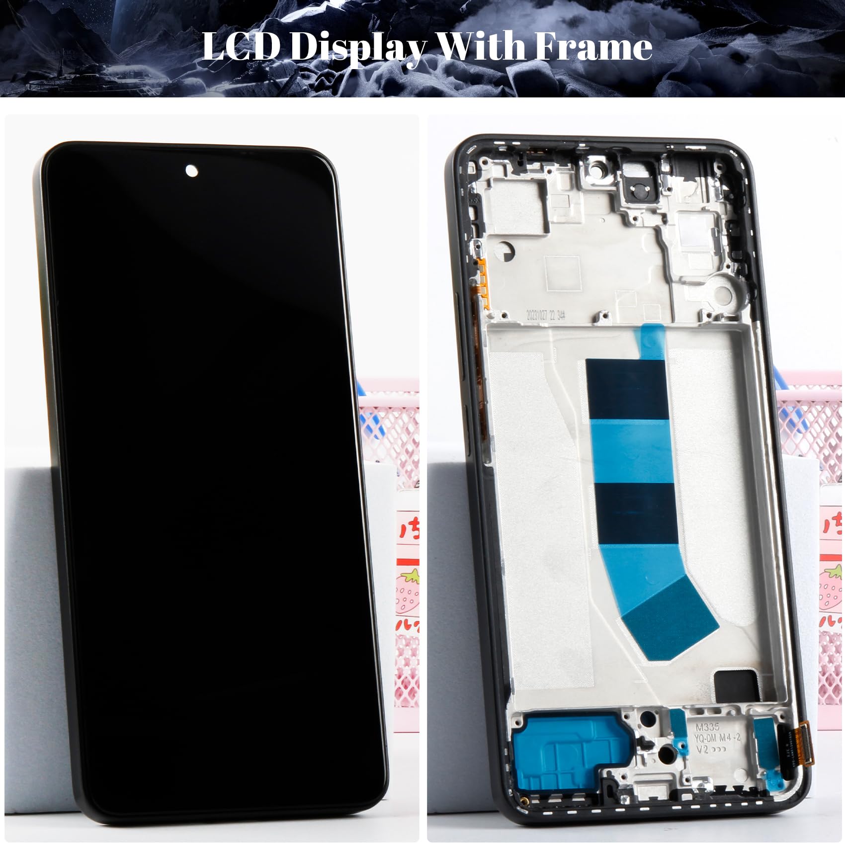 OLED LCD-Display für Xiaomi Redmi Note 13 4G für Xiaomi Redmi Note 13 4G Bildschirm Ersatz für 23129RAA4G Touchscreen Digitizer Montage Reparaturteile Kits mit Rahmen