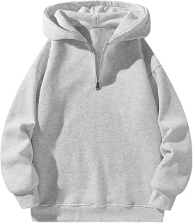 SOLY HUX Men's Quarter Zip Up Hoodies Long Sleeve Drop Shoulder Sweatshirt | Zip Up Hoodie, Casual Pullover, Fall Winter, Streetwear