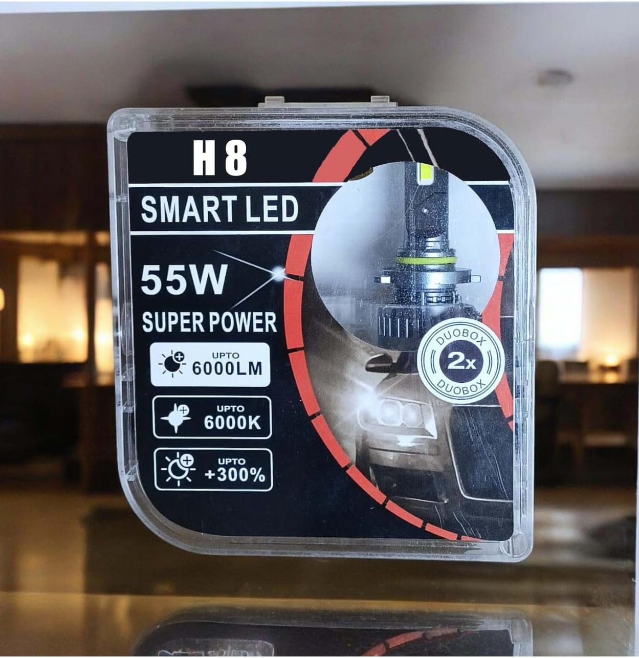H8 Smart LED Headlight Conversion Kit, 2 Bulbs, 6000K White Light, 55W, Plug and Play, IP68 Waterproof