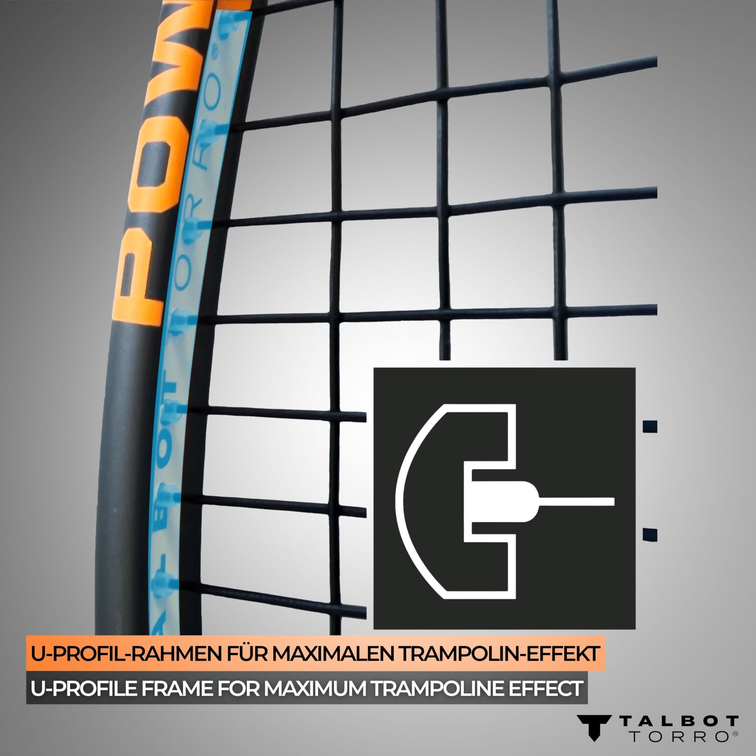 Talbot-Torro Raquette de Squash Power 4000 | Légère, Agressive et Précise | 100% Graphite | Cordée et Prête à Jouer | Idéale pour Les Joueurs Confirmés et Les Joueurs de Club
