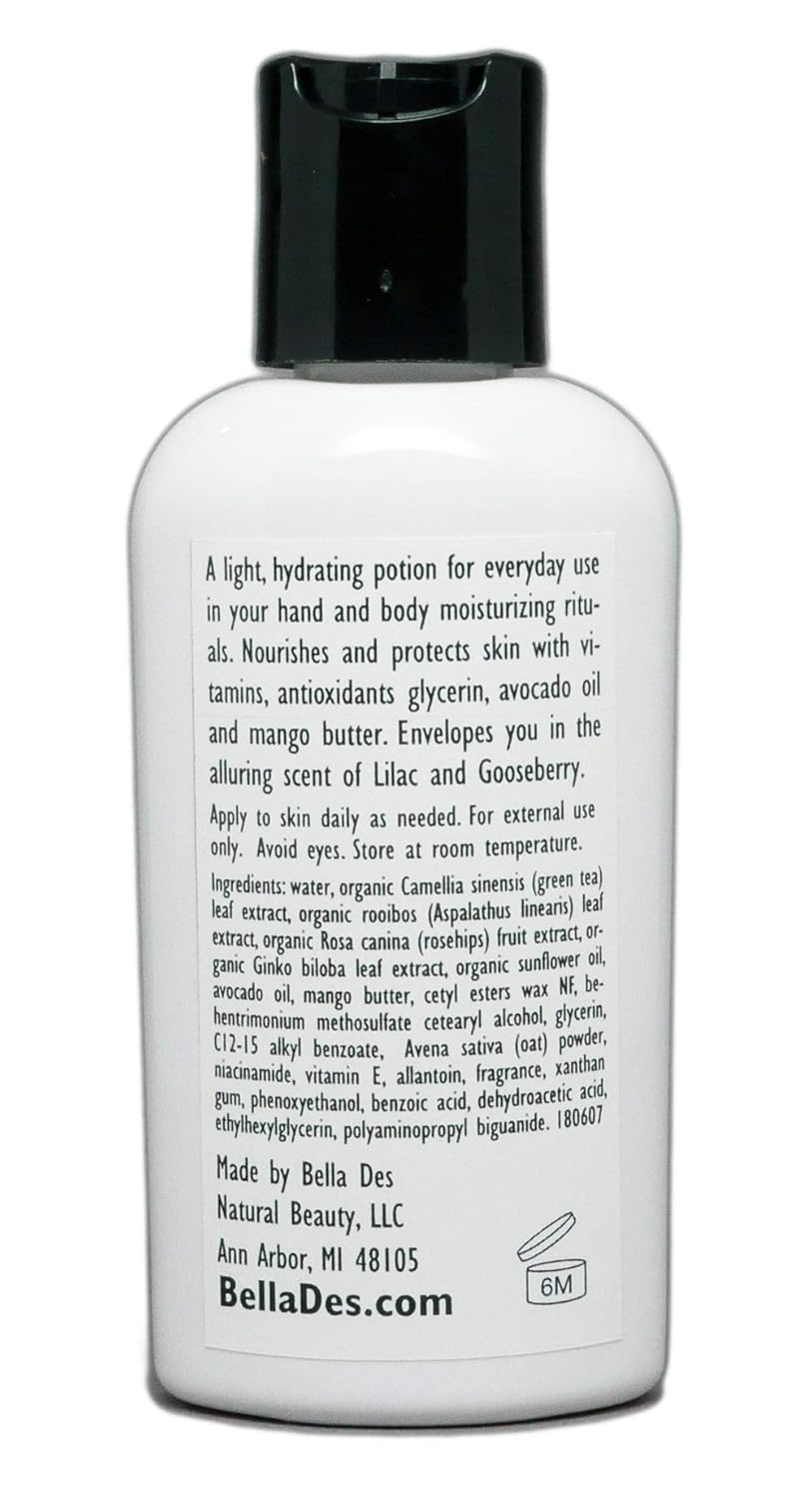 Lilac and Gooseberry Travel Trial Size Set | Lotion, Body Wash, Scrub, and Hand & Foot Cream | Travel Size 1-2 oz Products | Yennefer Perfume Scent of a Sorceress by Bella Des Natural Beauty