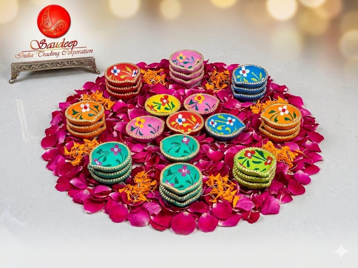 Diwali Diyas - Handmade Terracotta Clay Lights -5