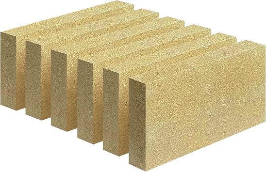 Fire Bricks Fire Retardant Bricks High Temperature Insulated Fireproof Bricks for Wood Stoves Fireplaces Size 9" x 4-1/2" x 1-1/4" Pack of 6 Wood Stove Bricks Fireplace Bricks