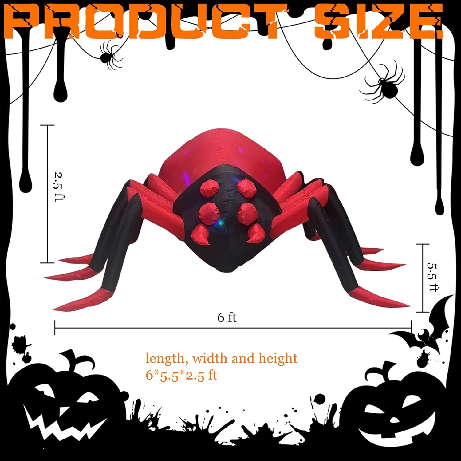 Giant Spider Inflatable Halloween Decorations Outdoor for a Spooky Ambiance – Halloween Blow Ups