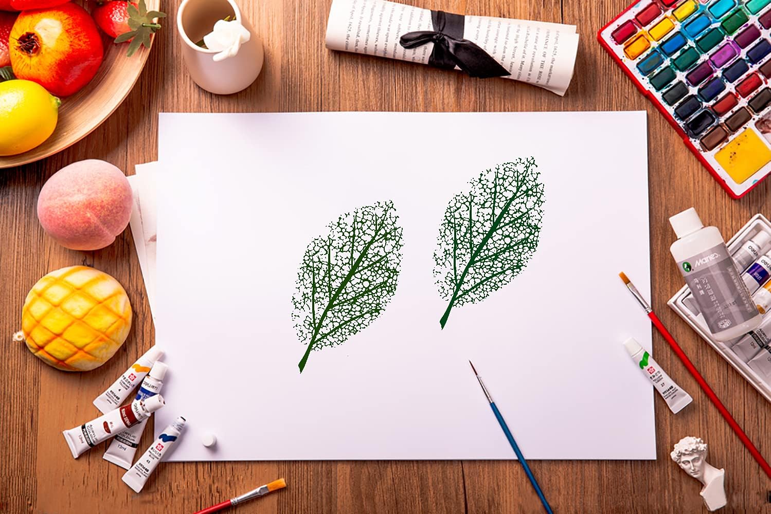 Large Tree Leaf Clear Stamps for Card Making Decoration DIY Scrapbooking, Plant Transparent Rubber Seal Stamps for Photo Card Album Crafting Supplies.