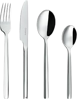 24 Piece Chopstick Style Stainless Steel Cutlery Set - 24BXCHP (Packaging may vary), Silver, Stainlesssteel
