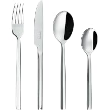 Grunwerg 24 Piece Chopstick Style Stainless Steel Cutlery Set - 24BXCHP Packaging may vary, Silver, Stainlesssteel