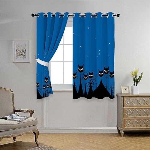 Miniatura 3 de Cortinas para cocina Cortinas de noche para puerta corredera de pared de 85 pulgadas de ancho por 85 pulgadas de largo, 2 paneles