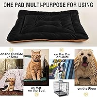 Vista 107 de Dog Bed Mat Soft Comfortable Anti-Slip Bottom Pet Mat Washable Cat Kennel Crate Pad for Small Medium Large Pets 18x24in Hot Pink Beige