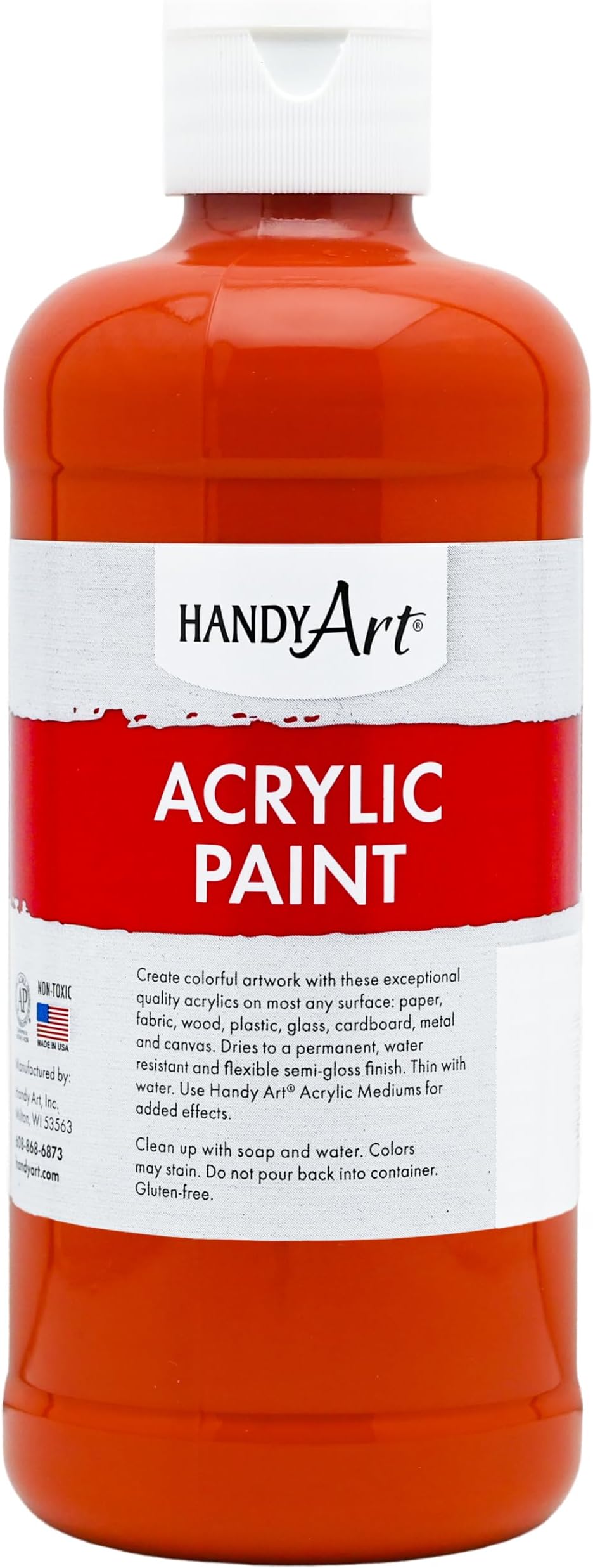Student Acrylic Paint, Venetian Red, 16 oz Bottle, Semi-Gloss | Fluid Acrylic, Creamy Flow Consistency, Rich Brilliant Color, Highly Pigmented, Certified Safe & AP Non-Toxic, Made in USA