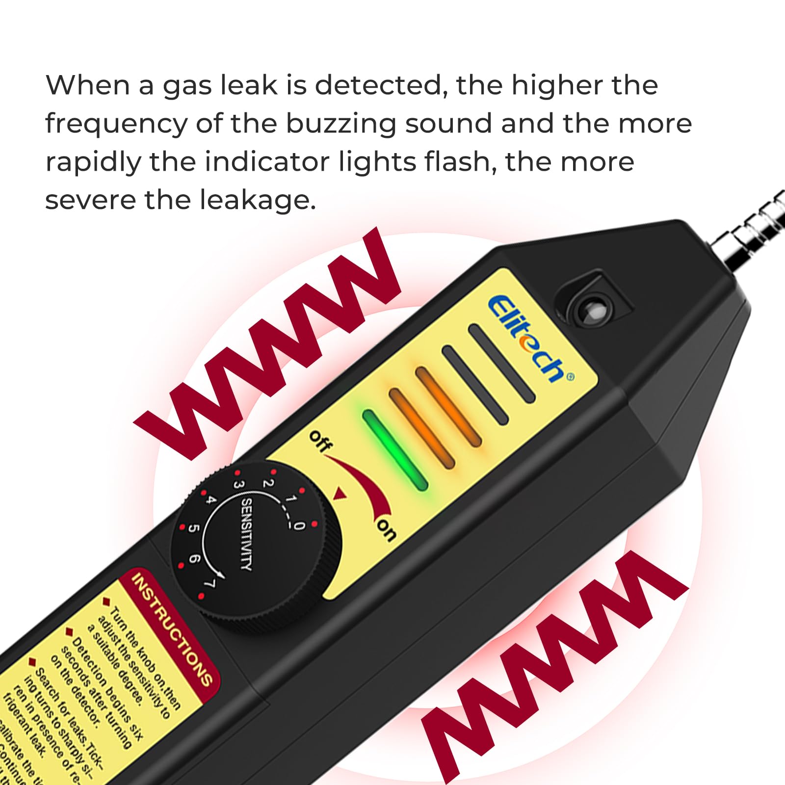 Elitech WJL-6000UV Detector de Fugas de Refrigerante HVAC Detector para Aire Acondicionado Automóviles Probador de Freón Halógeno R22 R34 R410A R134A