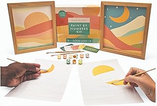 The Good Seed Co Date Night Paint by Numbers Kit for Adults – at Home Date Night Activity for Adults – Romantic Engagement, Anniversary, Wedding Gift – Couples Paint by Number Kit