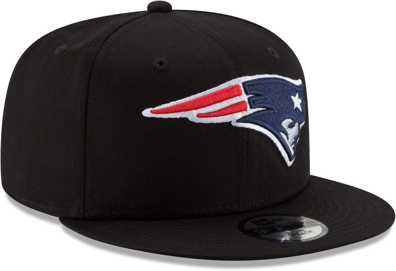 New Era Men's Black New England Patriots Basic 9FIFTY Adjustable Snapback Hat