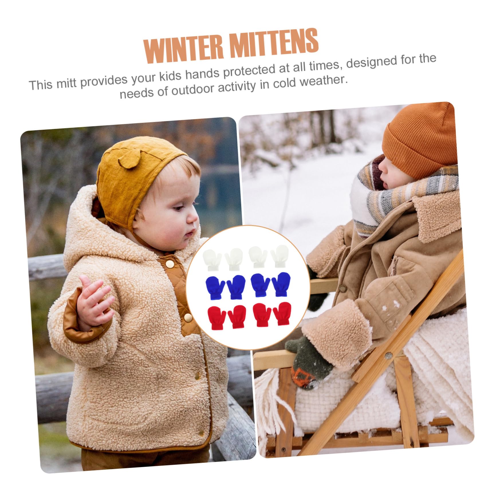 LIFKOME 48pares Guantes Para Niño Niña Mitones Cómodos y Cálidos Para Invierno Protección Completa Para Manos Disponibles