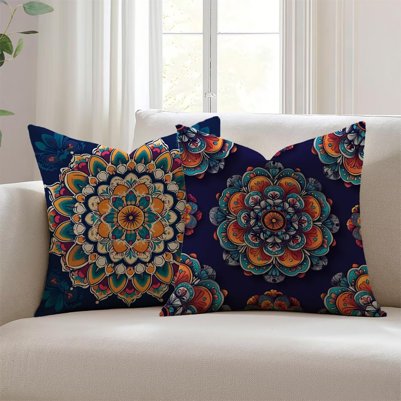 Housse de coussin impermeable 50x50 anti tache lin
