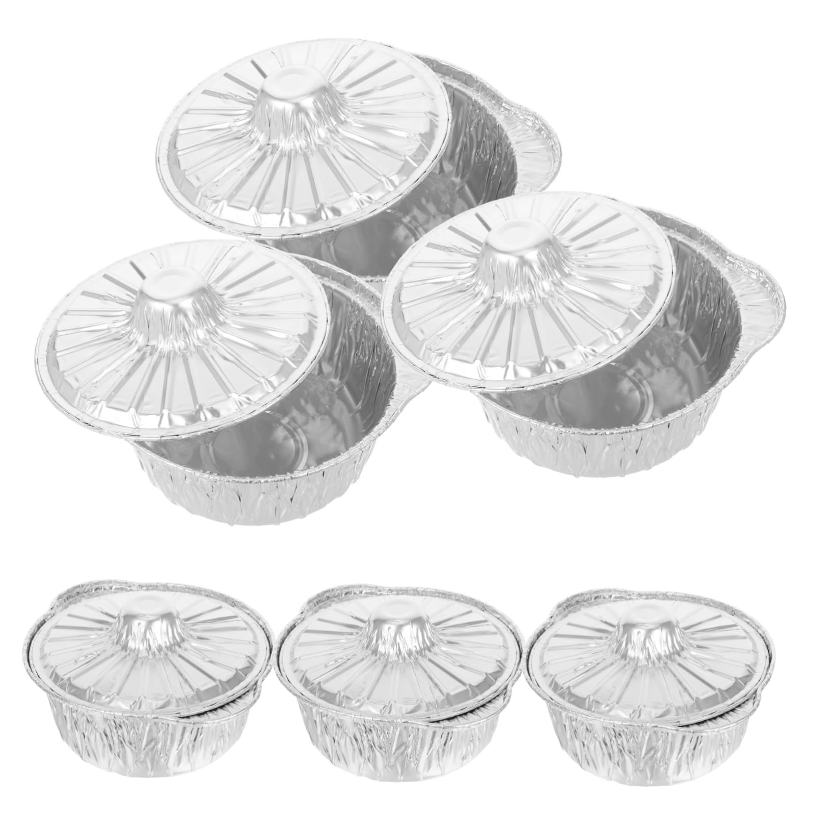 Hemobllo Lot De 6 Barquettes En Aluminium Avec Couvercles Marmite à Soupe Chaude Réutilisable, Ustensiles La Cuisine Camping, Pour Pique-niques, Randonnée Et Réunions En Plein Air