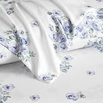 HYPREST Blue Floral Sheets Full Size,18 inches Deep Pocket Sheets 1800 Thread Count, 4 Pieces Floral Bed Sheets Soft Breathable Aesthetic Farmhouse Shabby Chic Bed Sheets, Oeko-Tex Certificated.