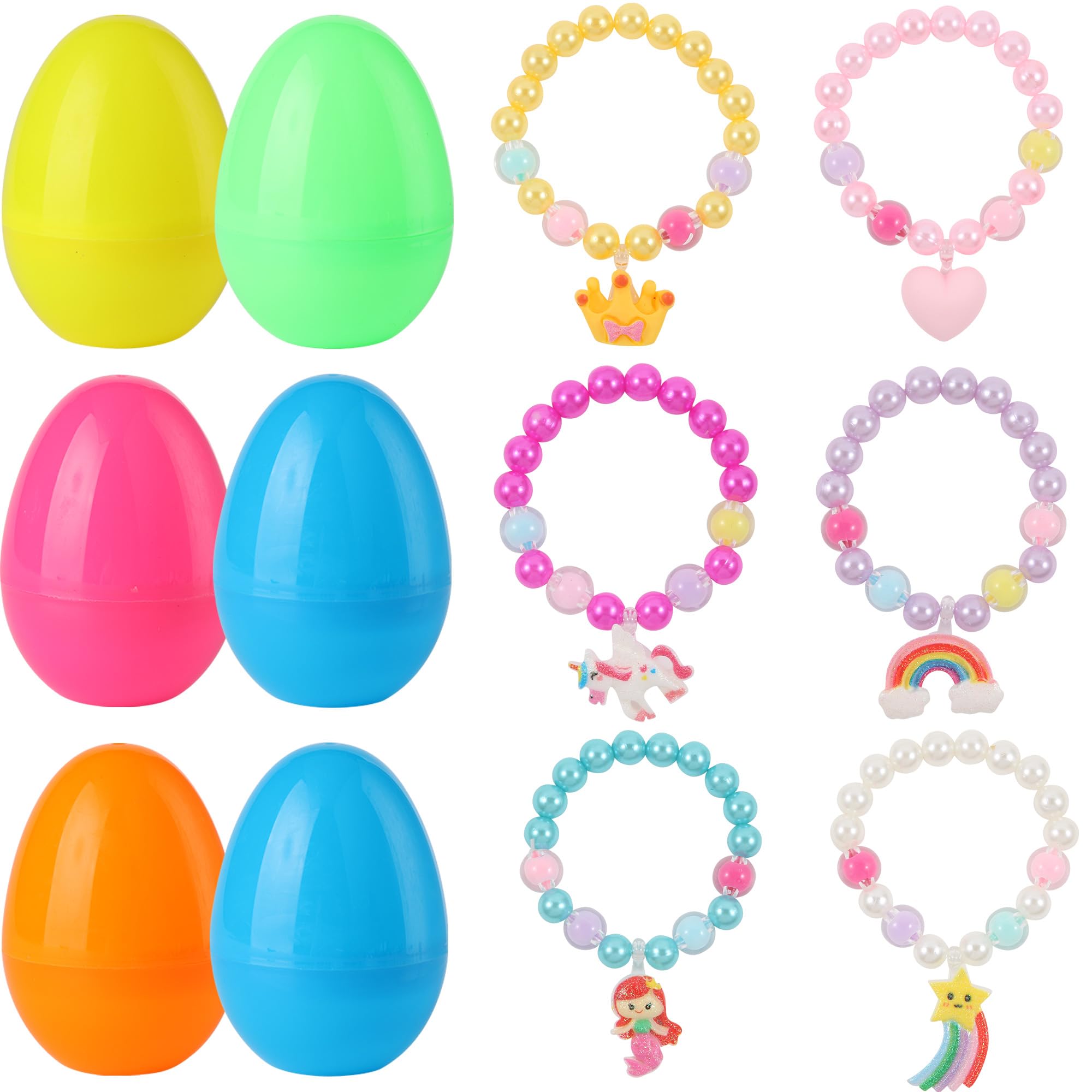 xutengyEaster Egg Fillers Beaded Bracelets，Surprise Easter Egg Toy for Boys Girls Toddlers Easter Basket Stuffers Gifts Party Favors Gifts