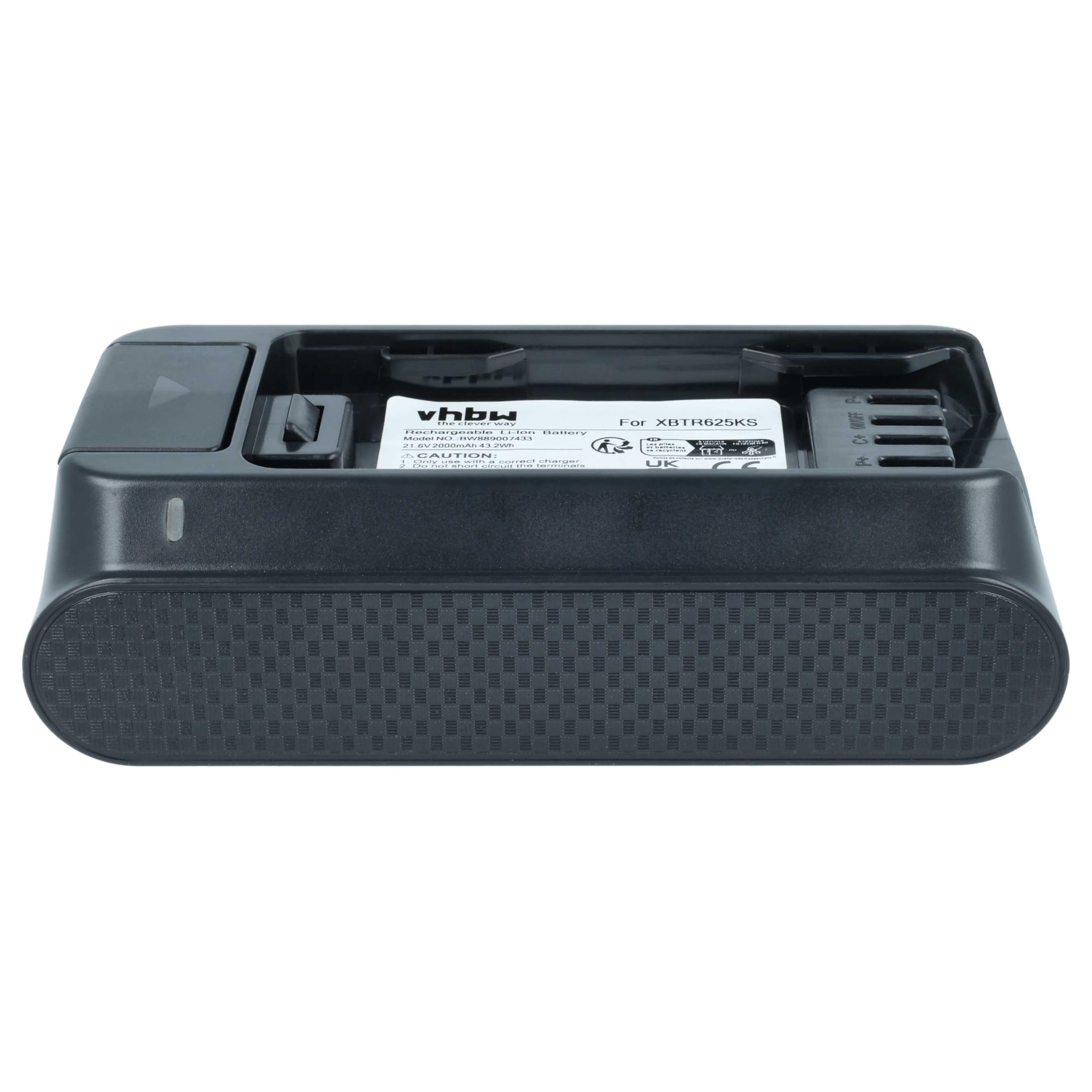 vhbw Akumulator kompatybilny z Shark BU3120, IW3120C, IW3111C, IW3110C, Cordless Detect Pro, BU3521 odkurzacz czarny (2000 mAh, 21,6 V, Li-Ion)