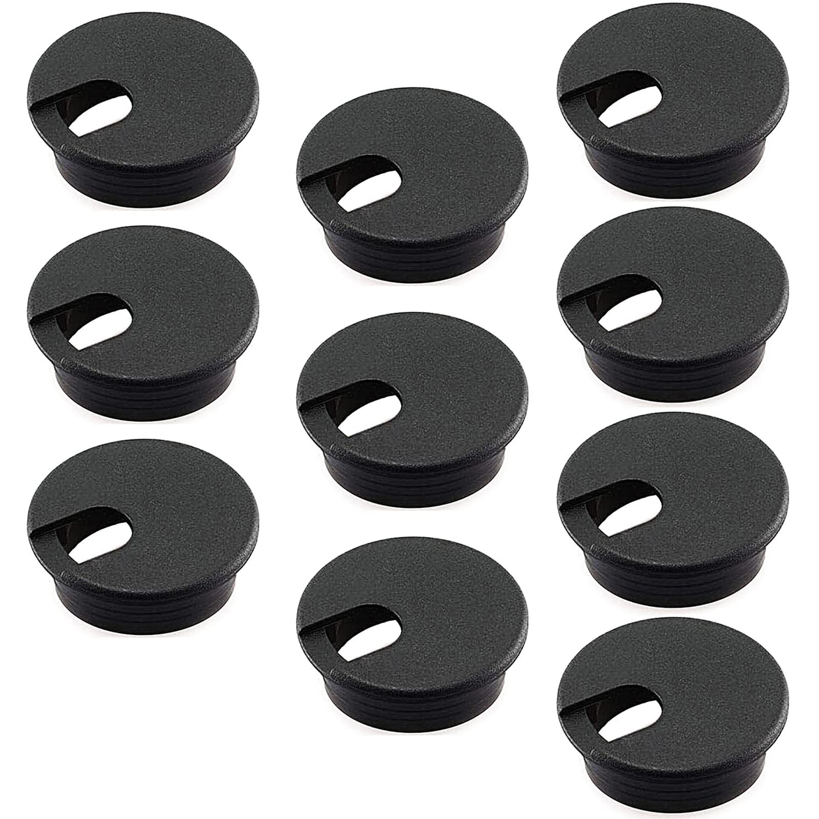 Photo 1 of 2 PACK(20 PIECES TOTAL) Zydiwo 10pcs Desk Grommet 2 Inch/50 mm Plastic Cable Hole Cover Grommet Cord Desk Wire Cord Cable Grommets for Computer PC Cable Cord Organizer (Black-10p)