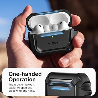 MOBOSI for AirPods Pro 3 Case with Magnetic Lid Lock,Black