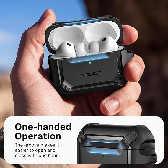 MOBOSI for AirPods Pro 3 Case with Magnetic Lid Lock,Black