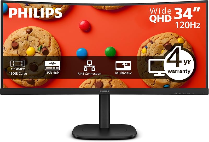 PHILIPS 34B2U3600C 34" Curved WQHD Monitor