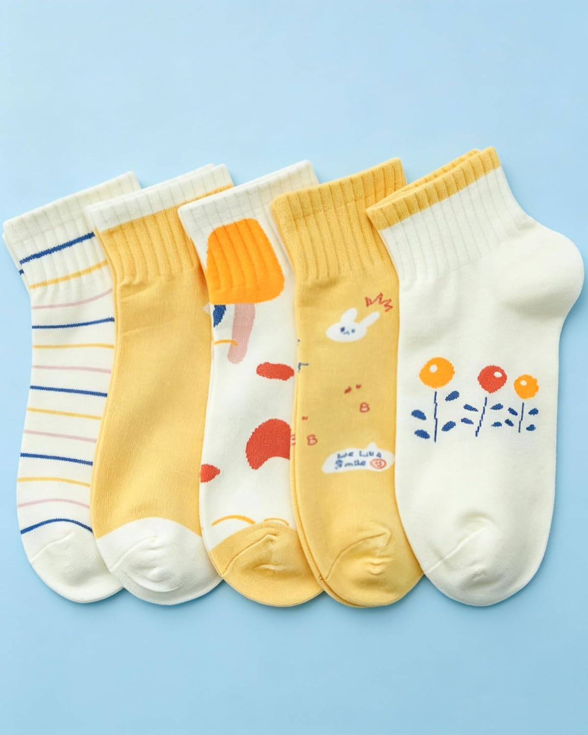 ASLU Women's Cotton Ankle & Crew Socks,Curated Mix of Solid & Patterned Socks,Soft, Breathable for Everyday Comfort