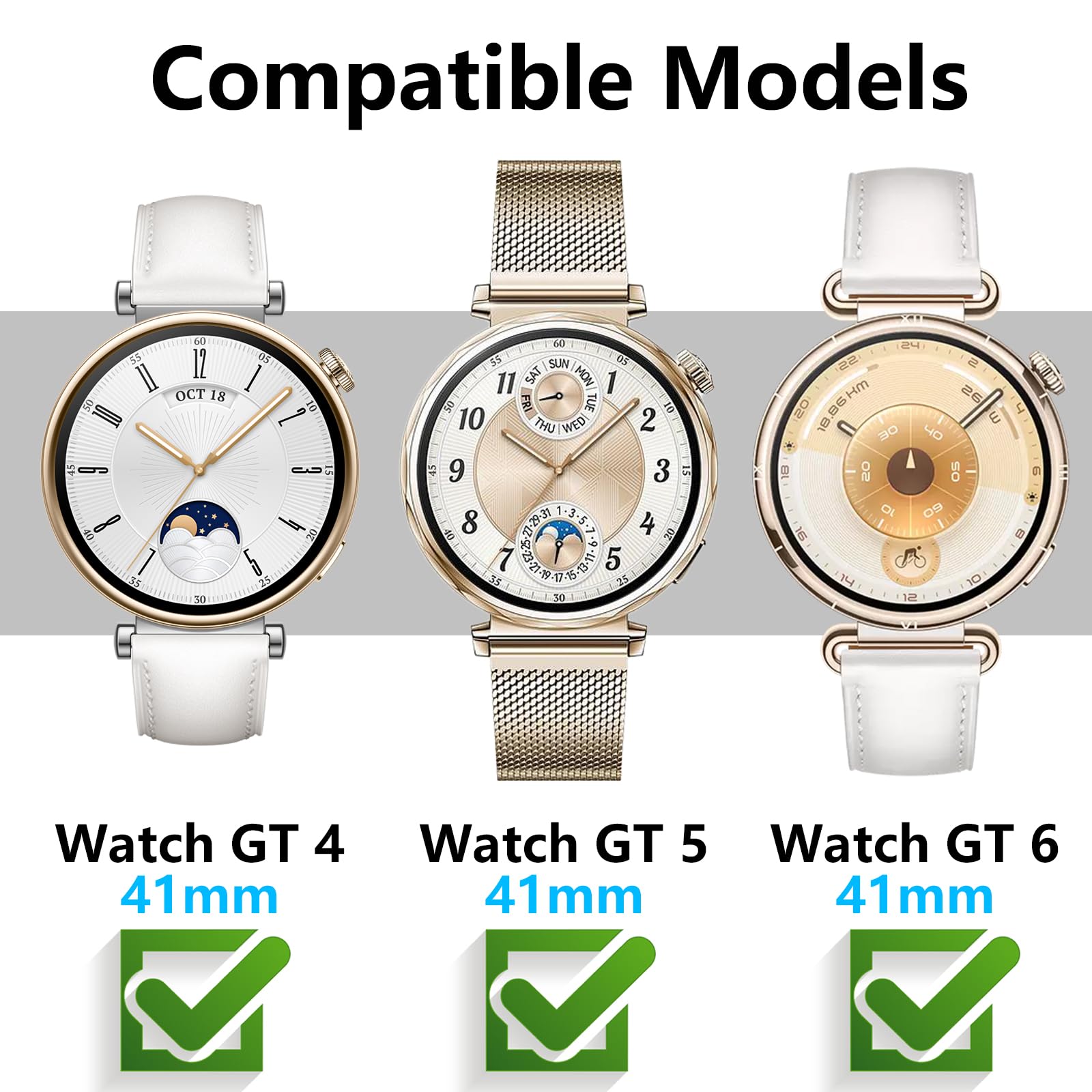 6 sztuk folii ochronnej do Huawei Watch GT 6 41 mm / GT 5 41 mm / GT 4 41 mm, HD folia ochronna ze szkła hartowanego, odporna na zarysowania, bez pęcherzyków powietrza