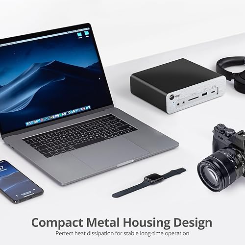 Miniatura 8 de SIIG Estación de acoplamiento para laptop Thunderbolt 3 8K, ranura dual M.2 NVMe, carga PD de 96 W, lector de tarjetas SD DisplayPort 1.4, 2 puertos