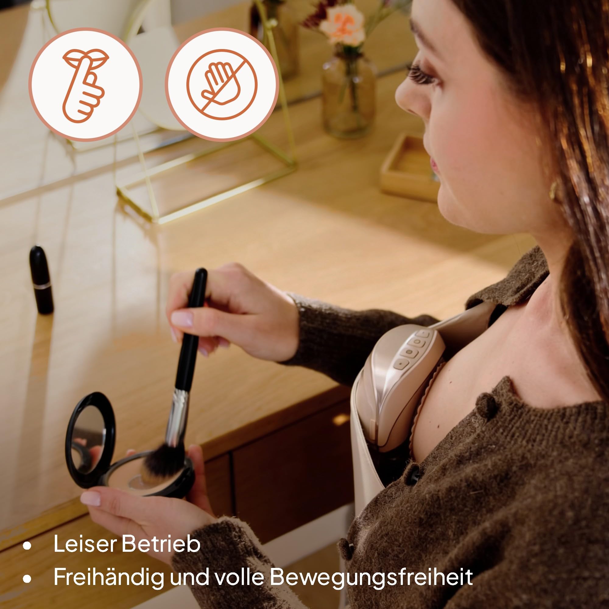 Lionelo Fidi Free Slim DUO Tragbare Elektrische Milchpumpe Kabellos | Doppelpumpe für beide Brüste, Leise bis 40 dB, 3 Phasen mit 8 Stufen, Vakuum bis 60 kPa, 2×150 ml Tritan, USB-C, Akkulaufzeit