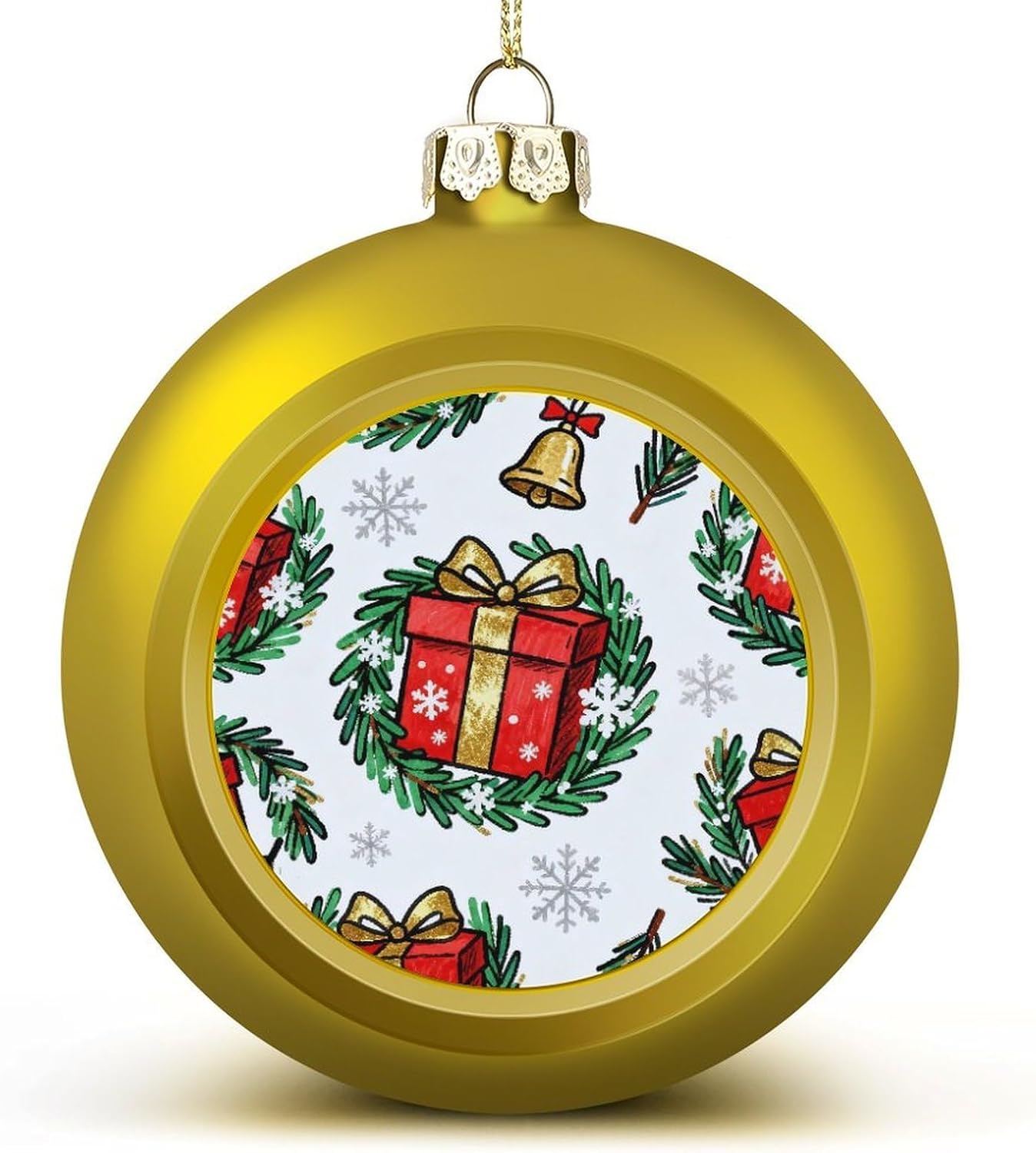 Shatterproof Christmas Tree Decorations Hanging Ball Wreath Gift Box Hanging Ornaments for Holiday Party Wedding Decoration