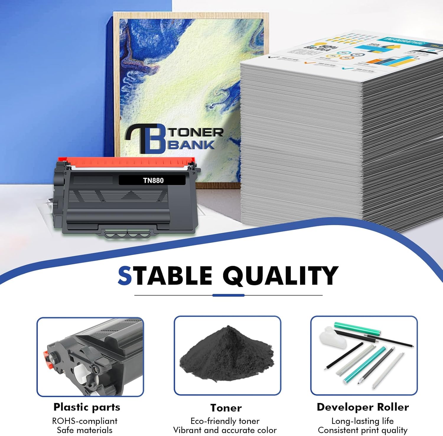 TN880 Super High Yield Black Toner Cartridge 4-Pack Compatible Replacement for Brother TN880 TN-880 TN 880 for HL-L6200DW L6200DWT L6400DW L6400DWT MFC-L6700DW L6800DW L6900DW Printer